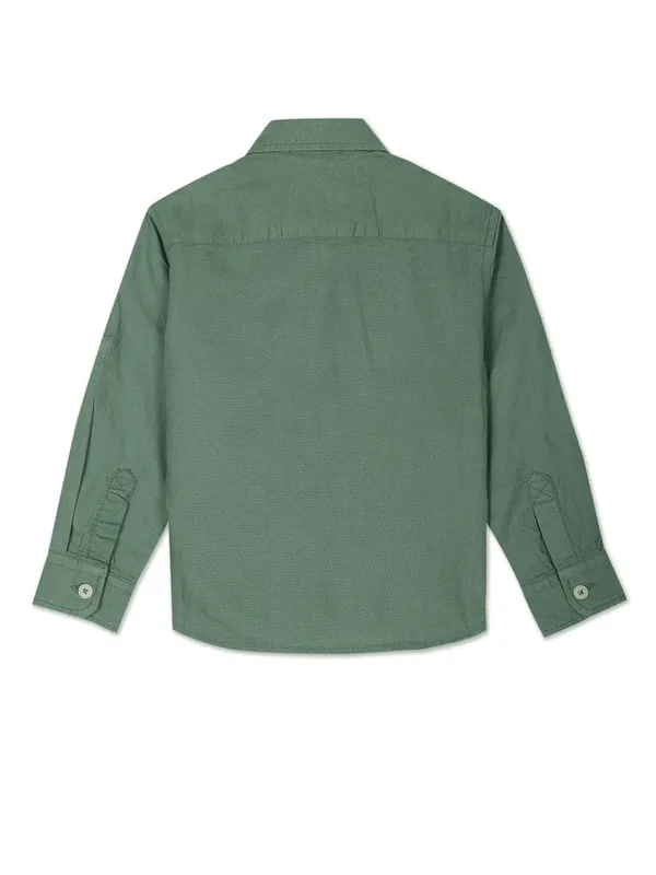 U S POLO ASSN plain green cotton shirt