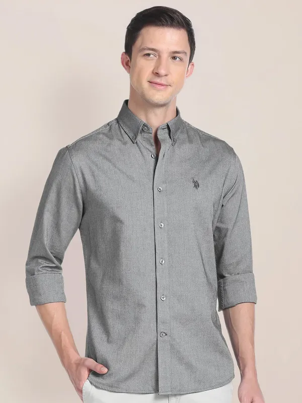 U S POLO ASSN plain grey shirt