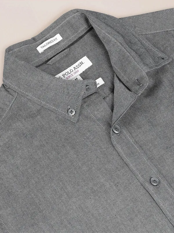 U S POLO ASSN plain grey shirt