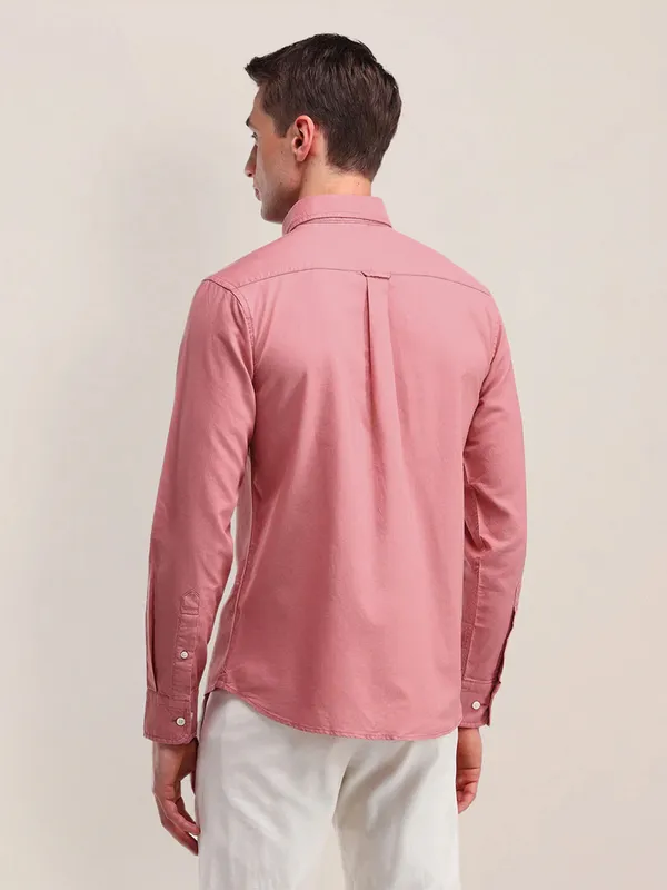 U S POLO ASSN plain marron cotton shirt