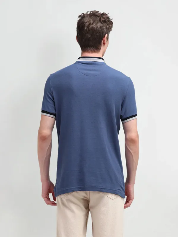 U S POLO ASSN plain navy cotton slim fit t-shirt