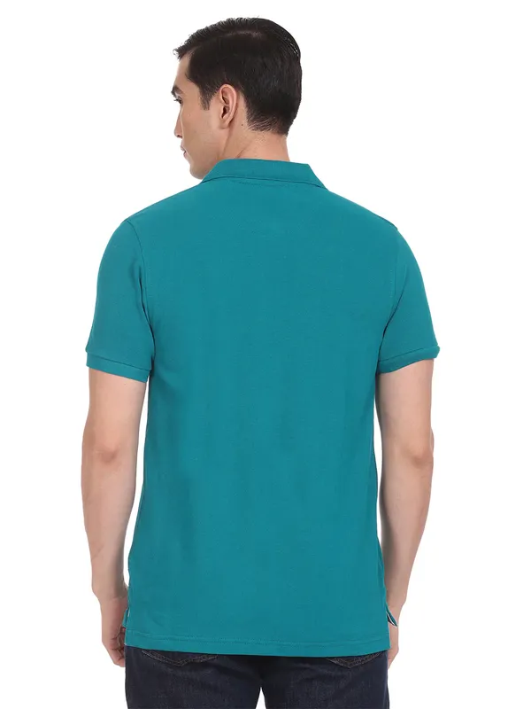 U S POLO ASSN plain rama blue cotton t shirt for men