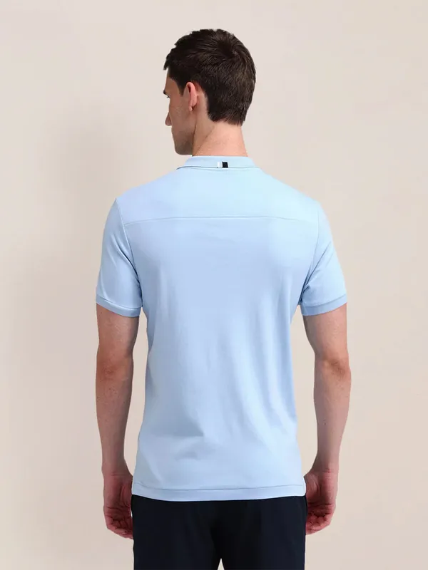 U S POLO ASSN plain sky blue cotton t-shirt