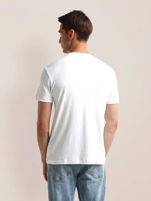 U S POLO ASSN plain white cotton slim fit t-shirt