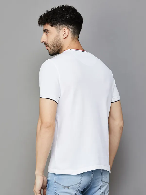 U S POLO ASSN  plain white cotton t-shirt for men