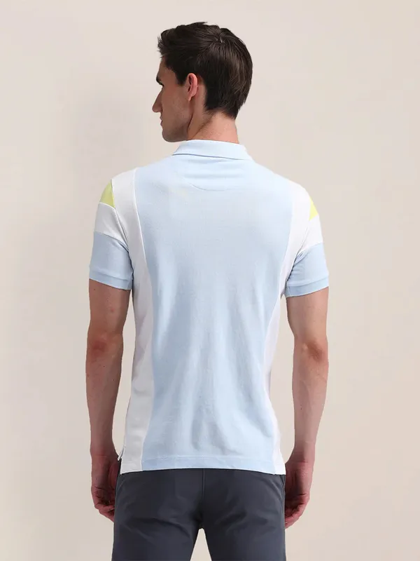 U S POLO ASSN printed light blue cotton t-shirt