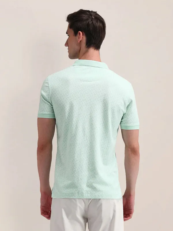 U S POLO ASSN printed light green cotton t-shirt