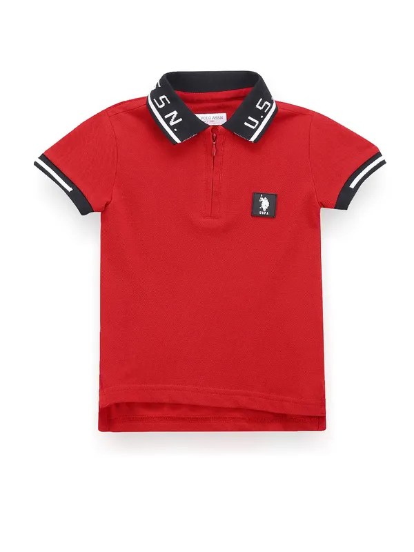 U S POLO ASSN red plain cotton t-shirt