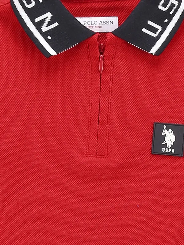 U S POLO ASSN red plain cotton t-shirt