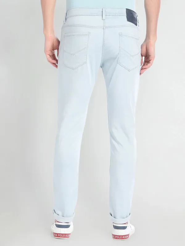 U S POLO ASSN sku blue solid jeans