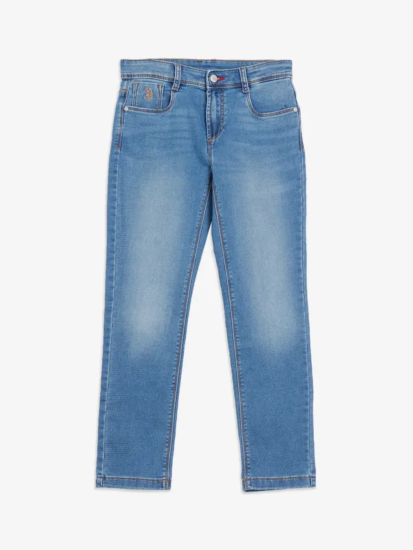 U S POLO ASSN sky blue washed jeans
