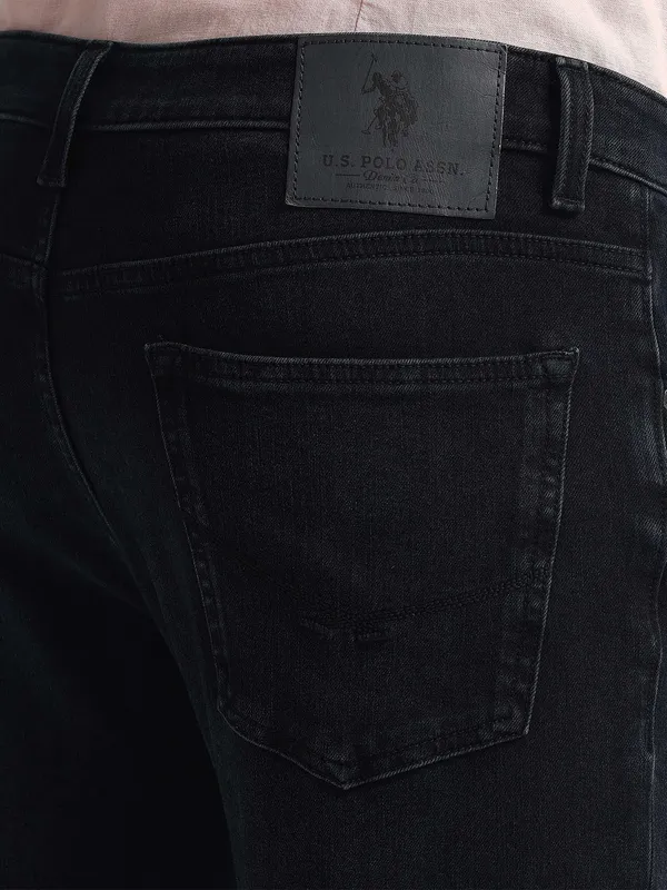U S POLO ASSN solid black skinny fit denim jeans