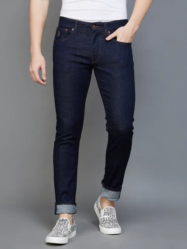 U S POLO ASSN solid navy jeans