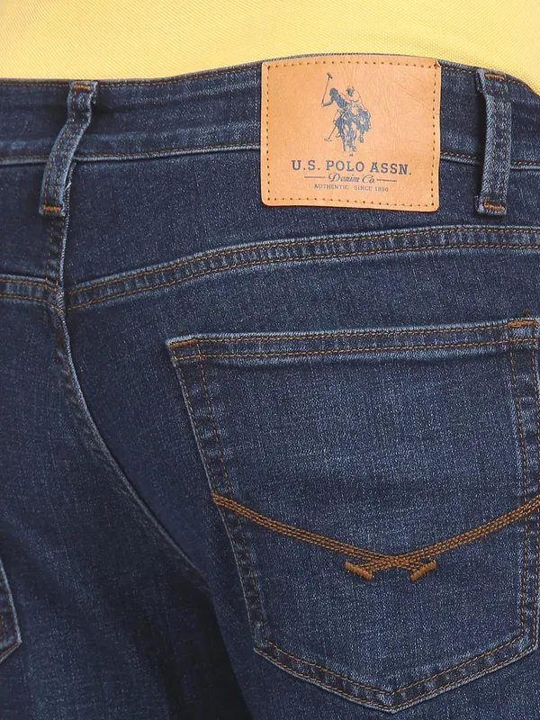 U S POLO ASSN solid navy slim taper jeans