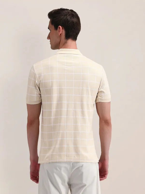 U S POLO ASSN stripe cream cotton t-shirt