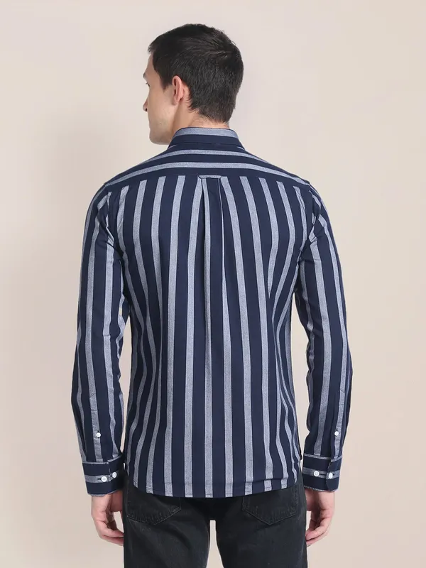 U S POLO ASSN stripe navy cotton shirt