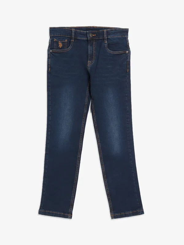 U S POLO ASSN washed slim fit navy jeans