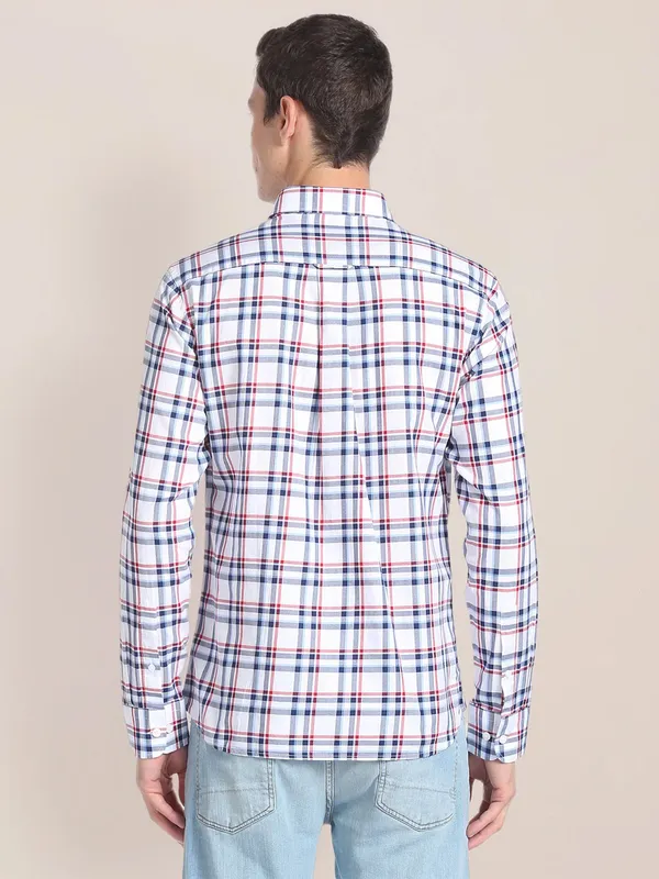 U S POLO ASSN white checks shirt