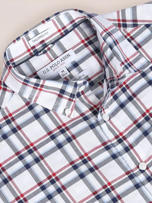 U S POLO ASSN white checks shirt