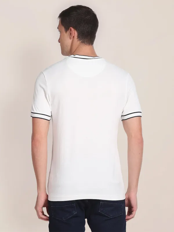 U S POLO ASSN white cotton casual t shirt
