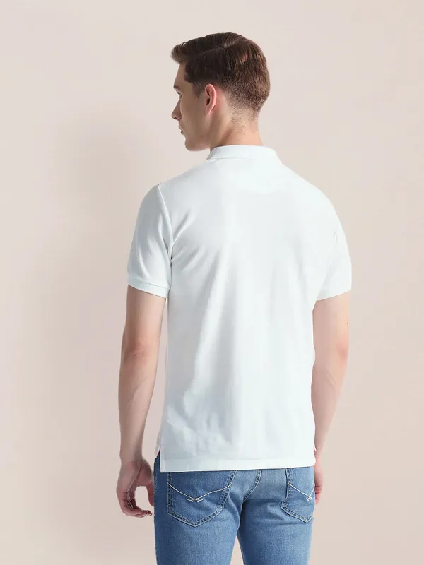 U S POLO ASSN white cotton slim fit t-shirt