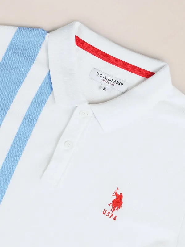 U S POLO ASSN white cotton slim fit t-shirt