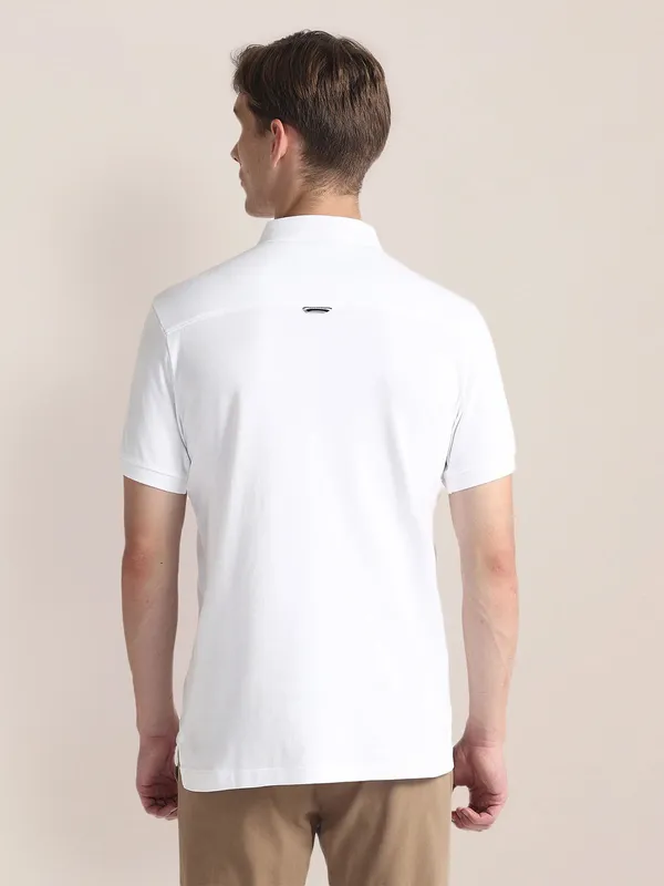 U S POLO ASSN white plain cotton t-shirt