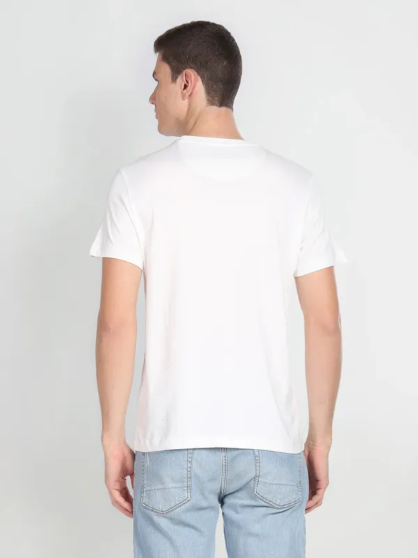U S POLO ASSN white round neck t shirt