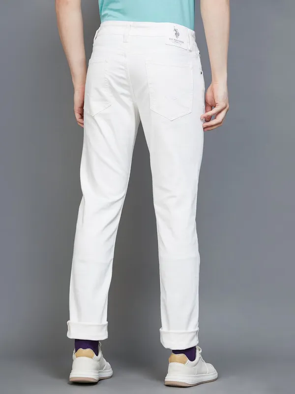 U S POLO ASSN white solid jeans