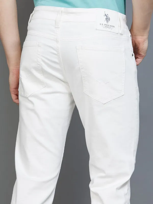 U S POLO ASSN white solid jeans