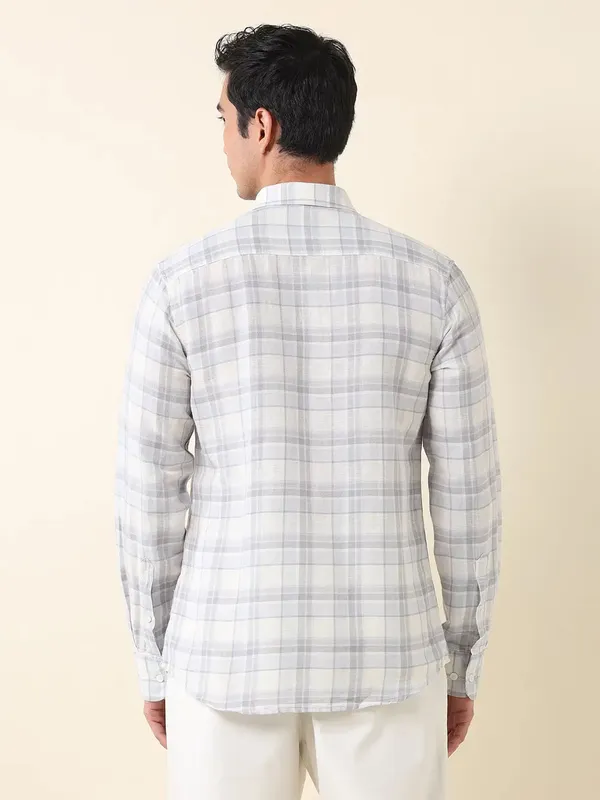 U S POLO grey checkered casual wear mens shirt