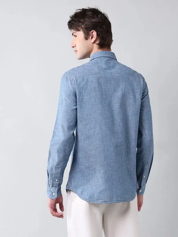 U S POLO indigo blue flannel shirt for men