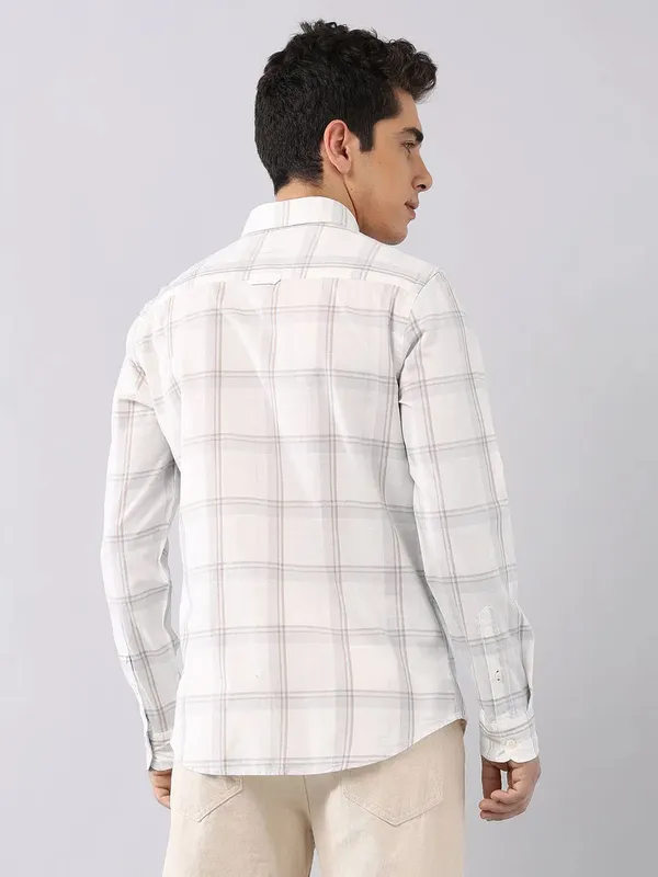 U S POLO light olive flannel casual shirt for men