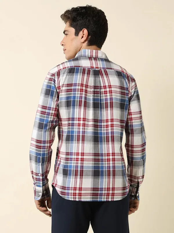 U S POLO red flannel casual wear slim fit mens shirt