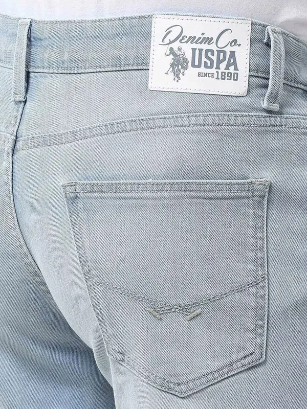 U S POLO washed light blue mens straight fit denim