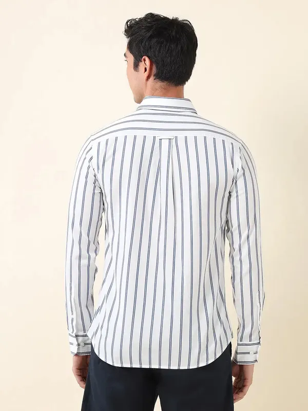 U S POLO white and black classic striped shirt