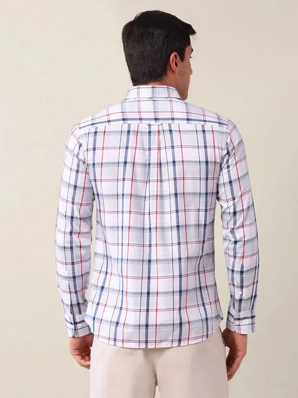 U S POLO white checkered casual wear mens shirt