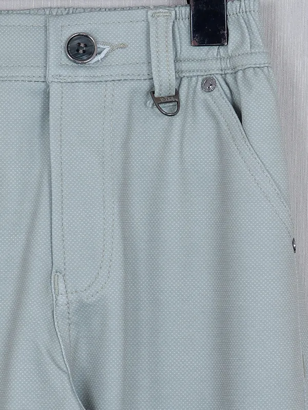U-tex solid pista green boys cotton trouser