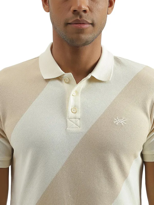 UCB beige and cream stripe t shirt