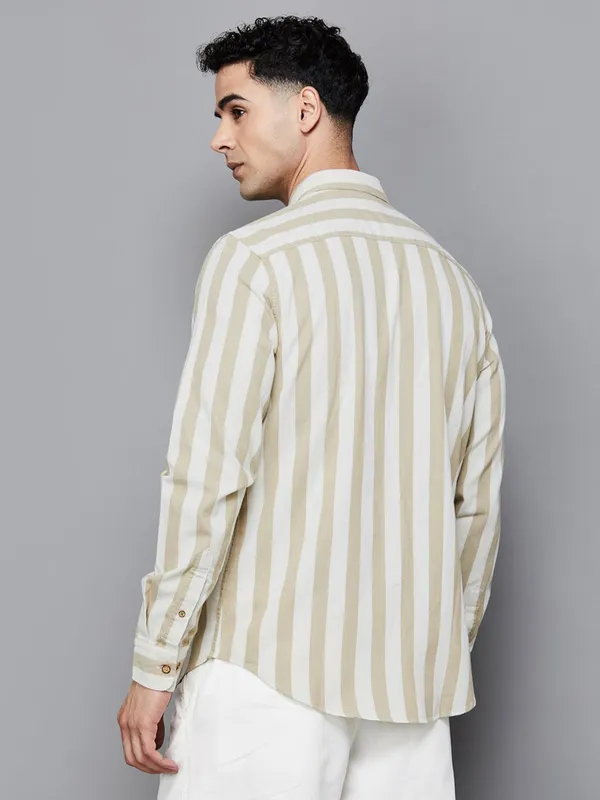UCB beige striped cotton shirt