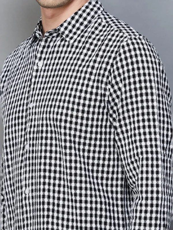 UCB black and white cotton checks shirt