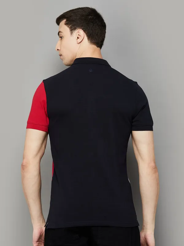 UCB black colorblock polo t-shirt