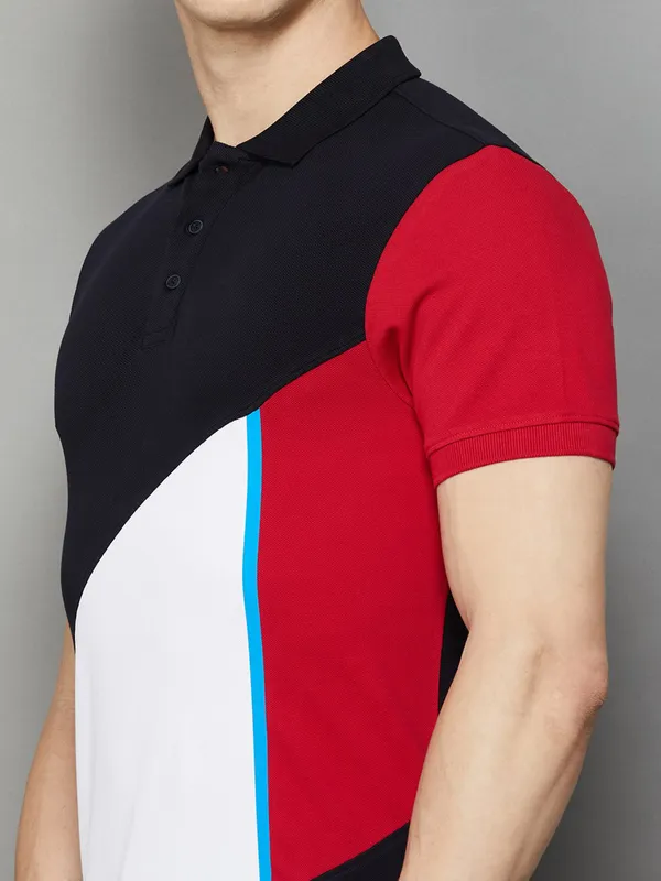 UCB black colorblock polo t-shirt