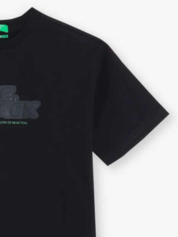 UCB black cotton plain t-shirt