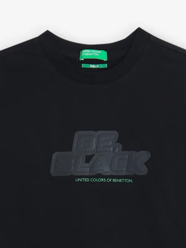 UCB black cotton plain t-shirt