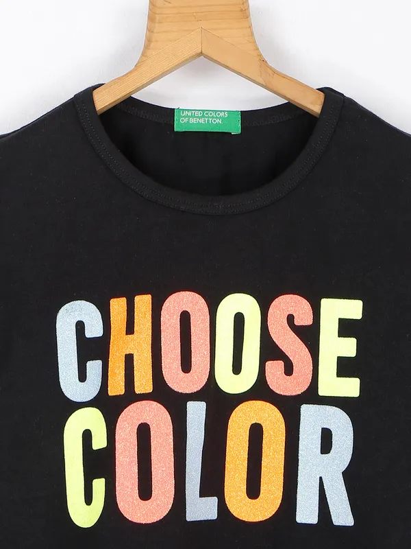 UCB black printed cotton top