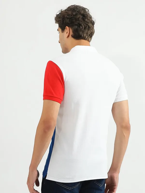 UCB blue color block cotton t shirt