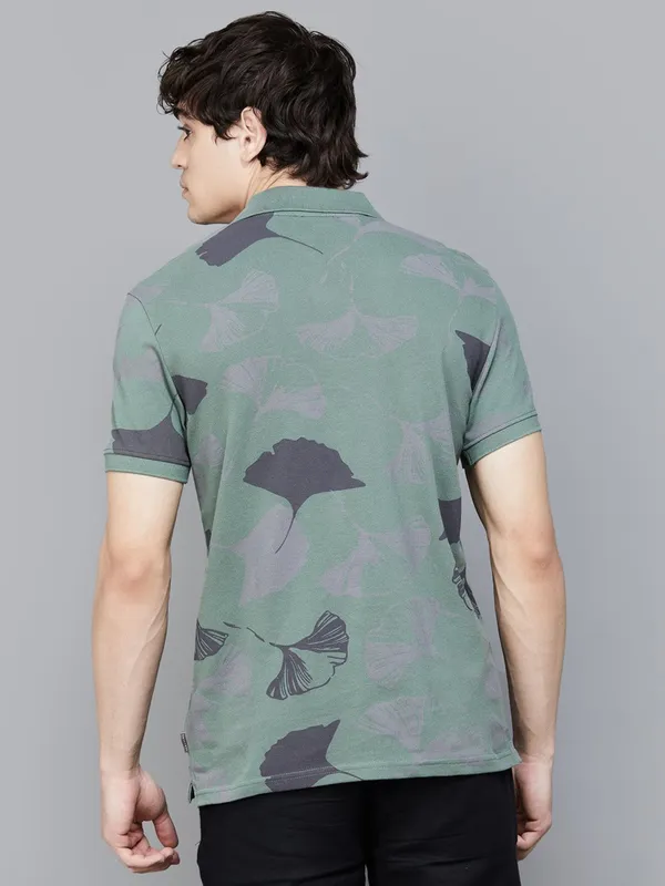 UCB bottle green printed polo t-shirt