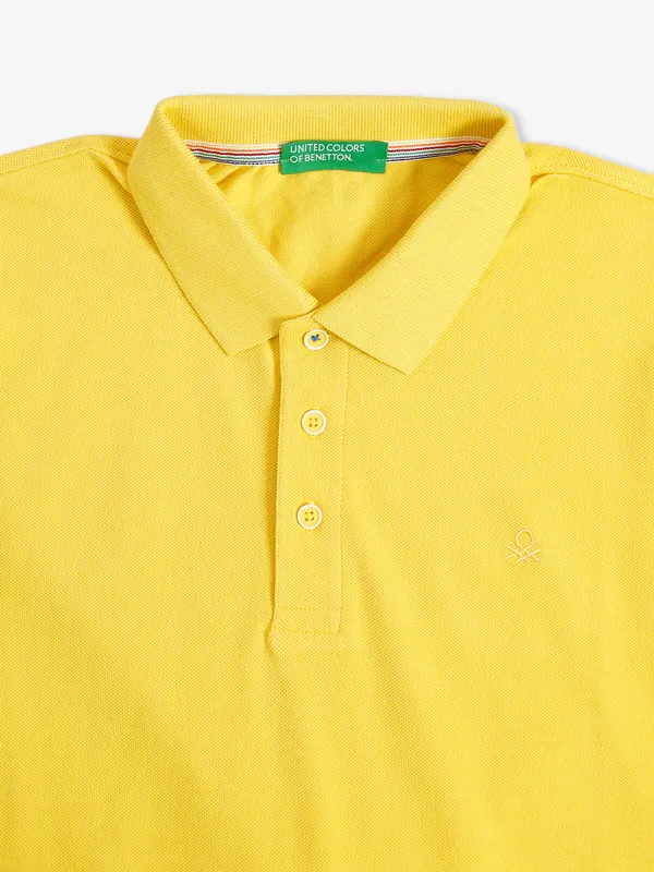 UCB bright yellow cotton polo t shirt