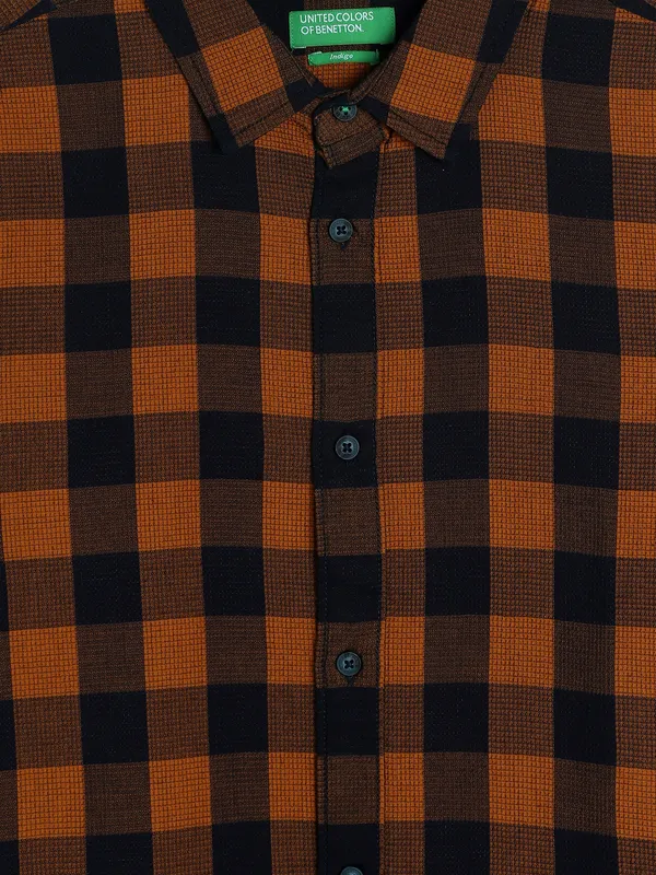 UCB brown checks cotton shirt